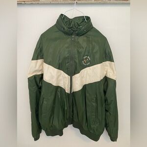 Green and Cream lightweight track jacket